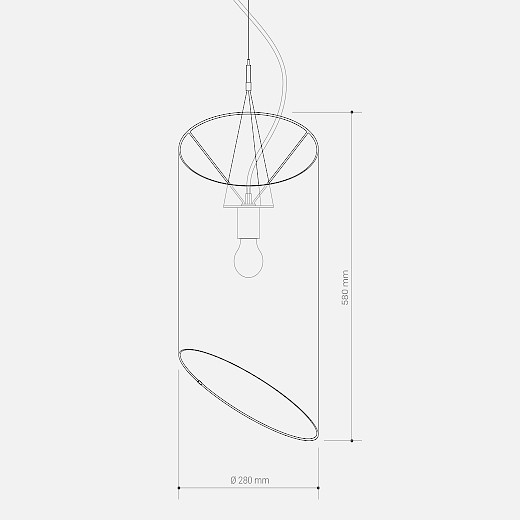 Technische Zeichnung der Pendelleuchte